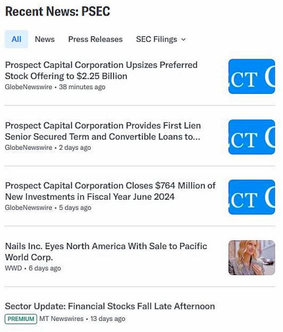 Prospect Capital recent news