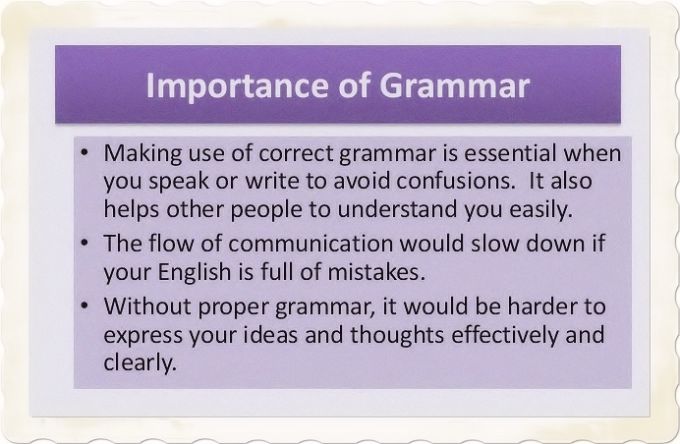 Importance and functions of grammar The World Of English