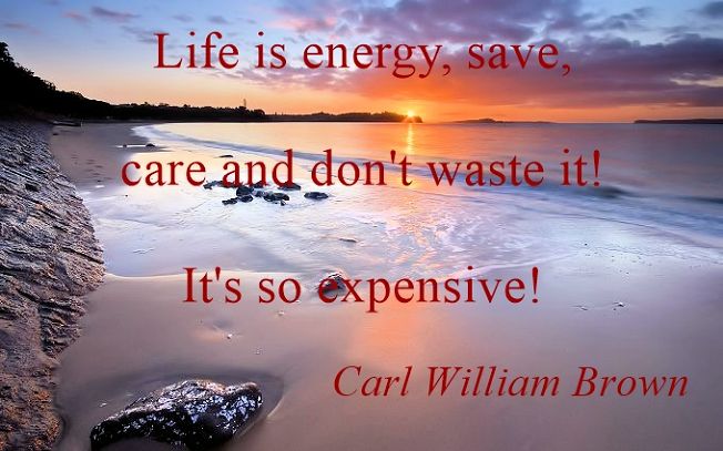 Life is energy Carl William Brown